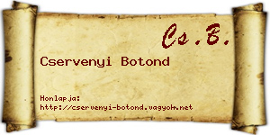 Cservenyi Botond névjegykártya
