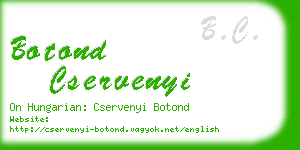 botond cservenyi business card